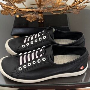 Stylish Softinas Black Slip-On Sneakers